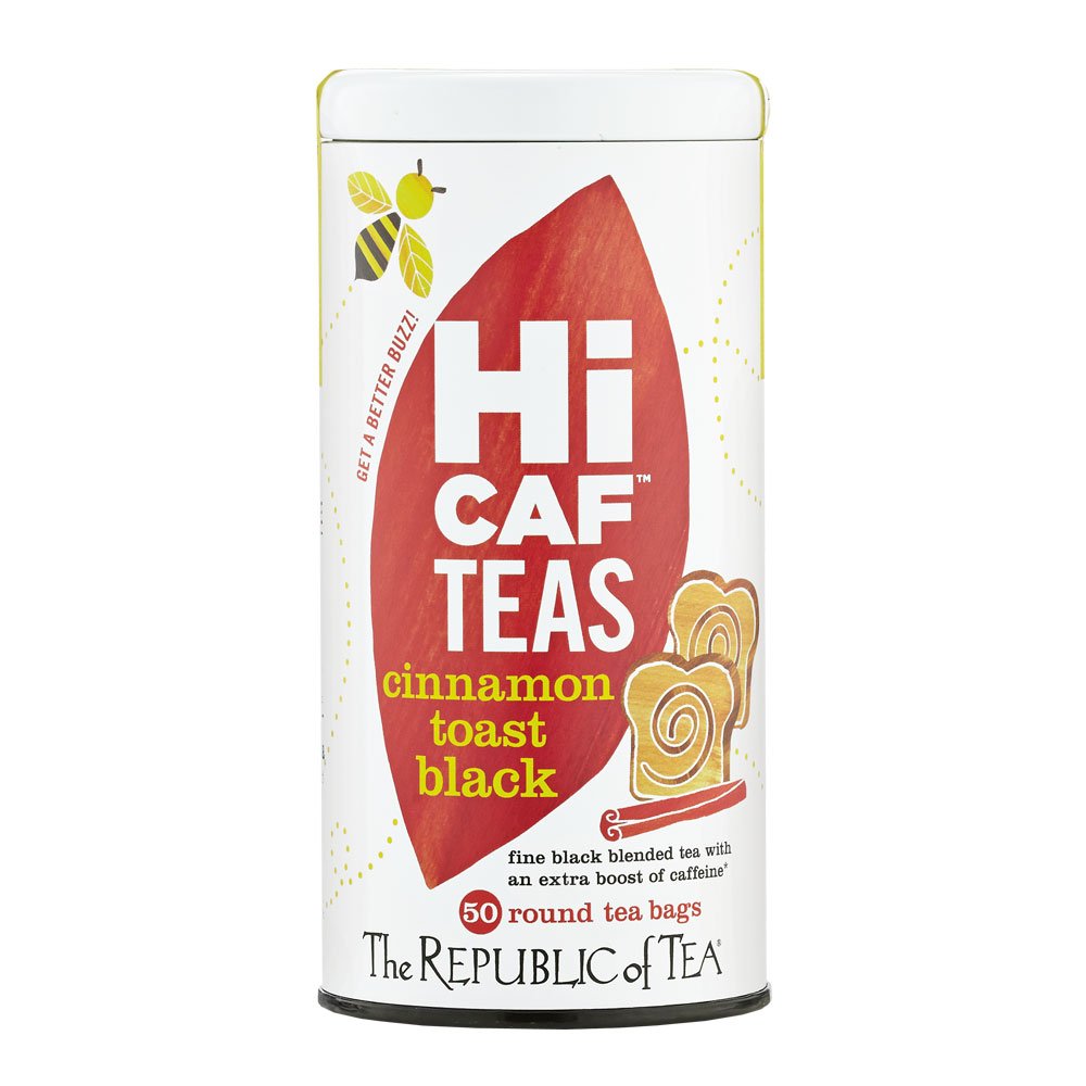The Republic of Tea front packaging showing 50-count and flavor benefits