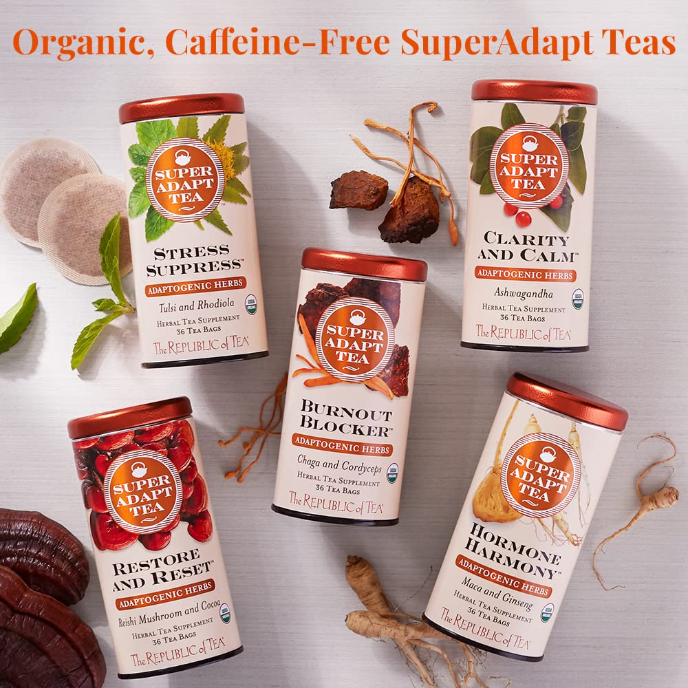 Iced glass of SuperAdapt tea with ice and lemon showing a refreshing cold option