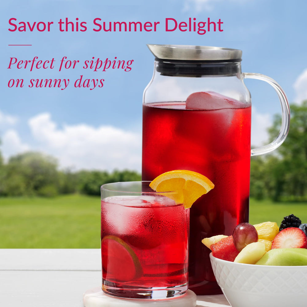 The Republic of Tea loose hibiscus pineapple coconut ingredients heap showing natural fruit notes