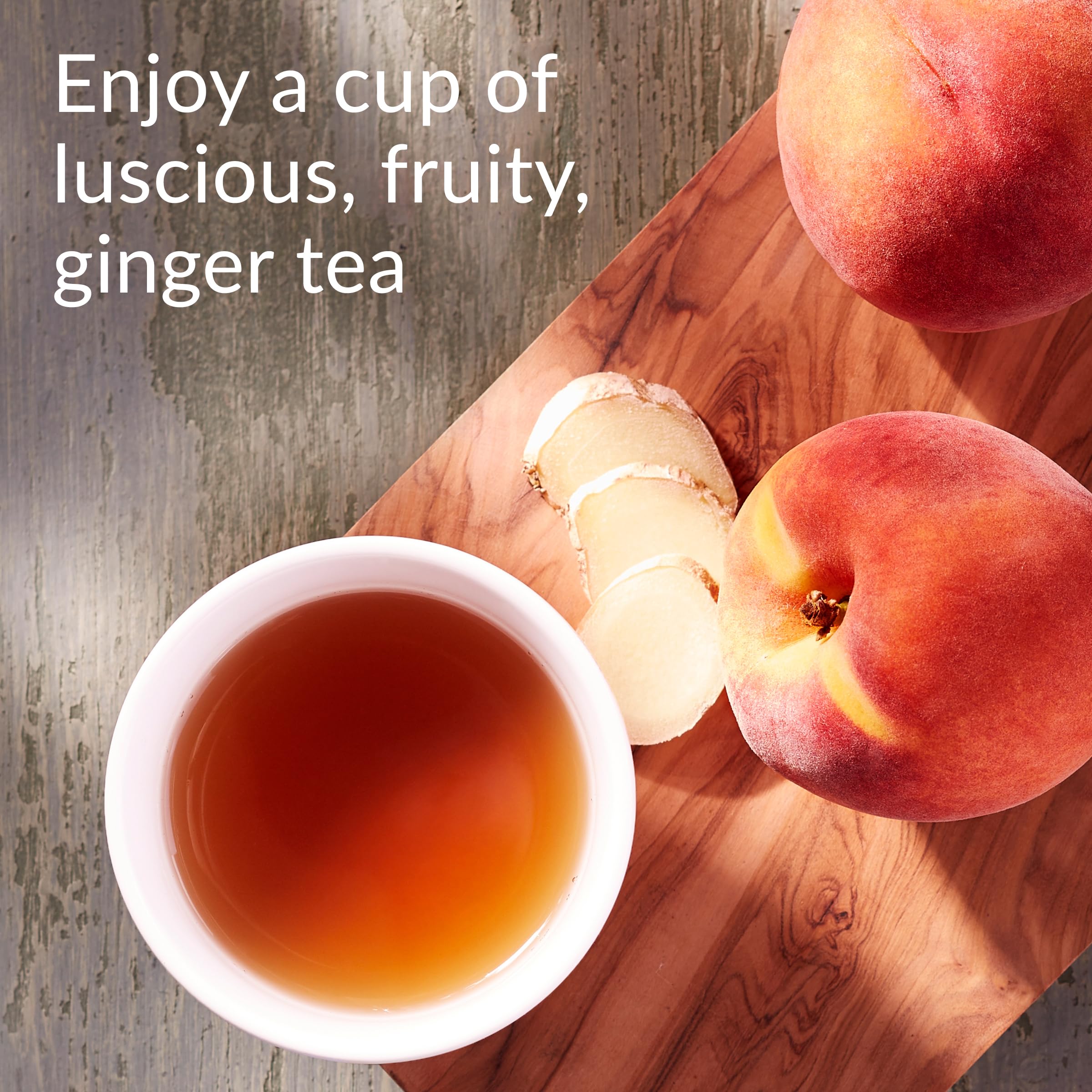 The Republic of Tea steeped tea in cup showing rich color and flavor clarity