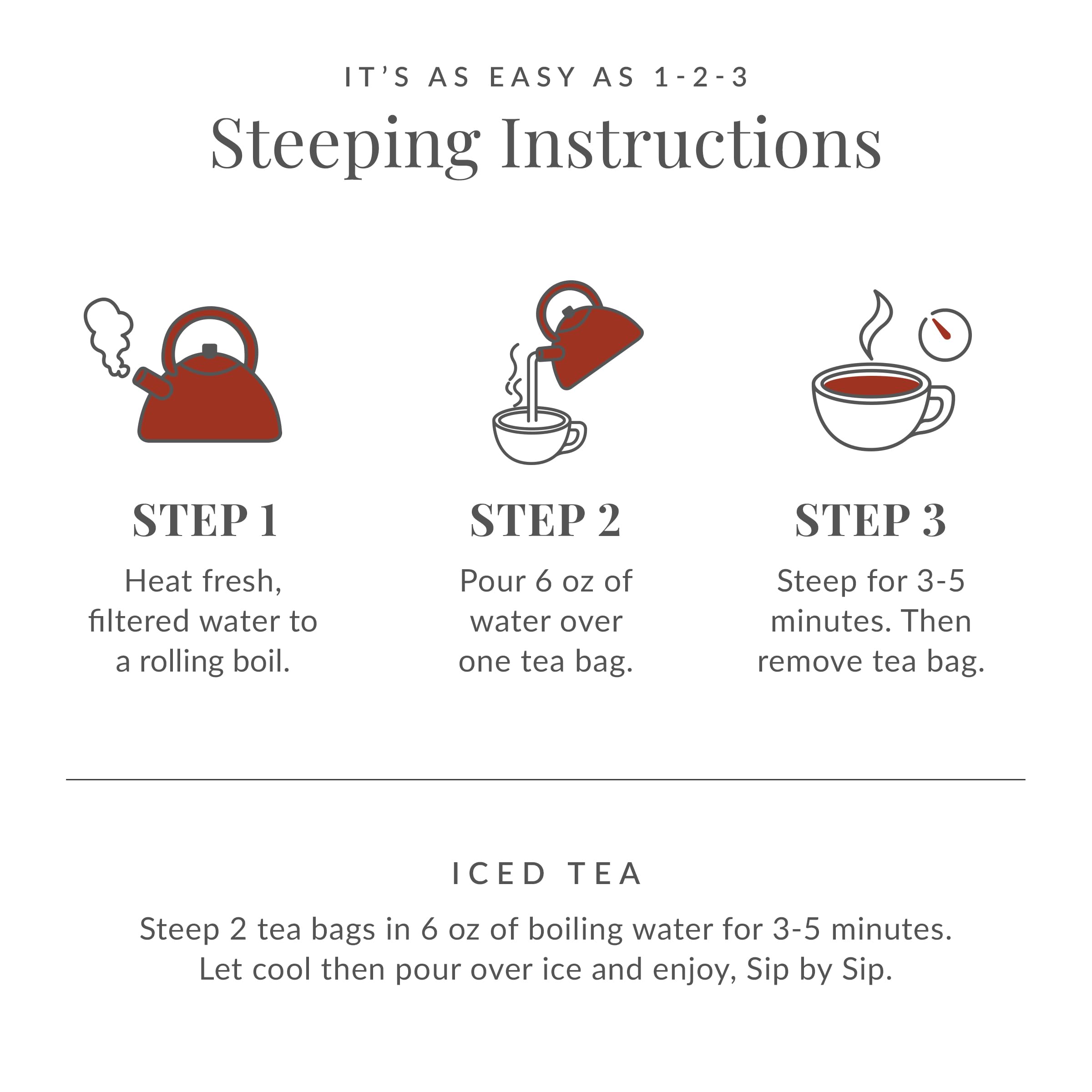 The Republic of Tea box next to a mug to show 50-count scale and practical pantry fit