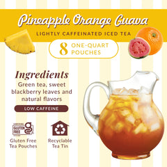 The Republic of Tea pitcher of brewed tea poured for serving chilled refreshment