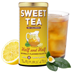The Republic of Tea quart pouch front showing branding and flavor benefits