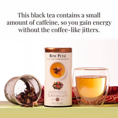 Pouring tea from a teapot into a cup illustrating The Republic of Tea easy brewing and pour