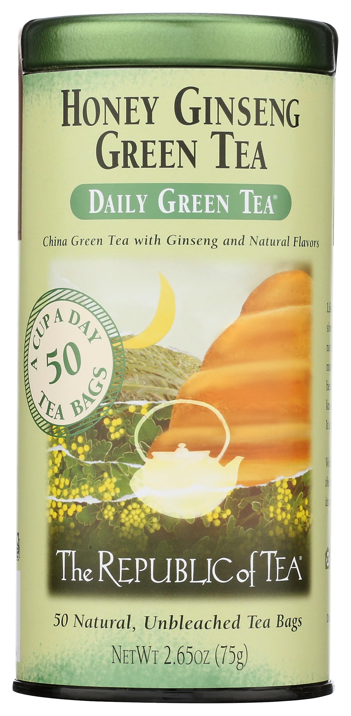 The Republic of Tea tea bag interior with leaves showing natural ingredients