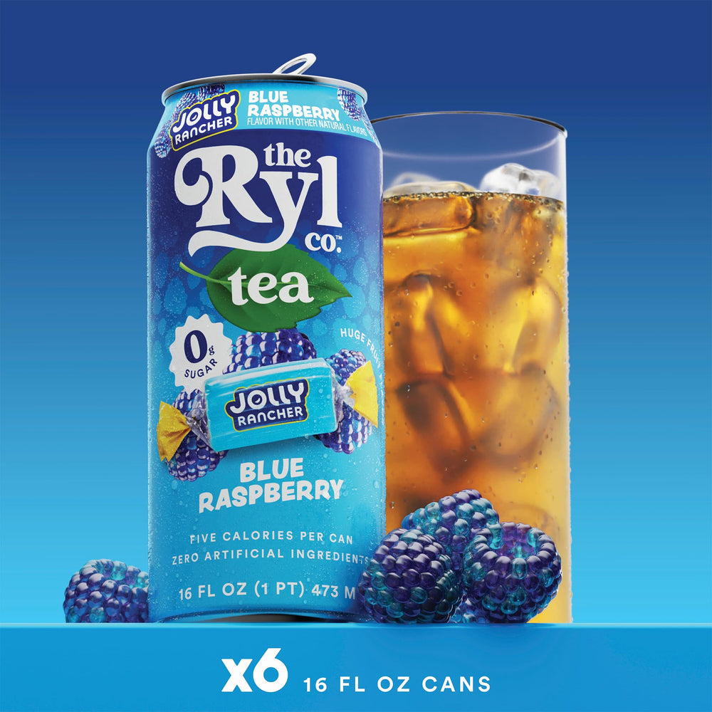 The Ryl Co Blue Raspberry can close-up showing vibrant color and bold flavor benefit