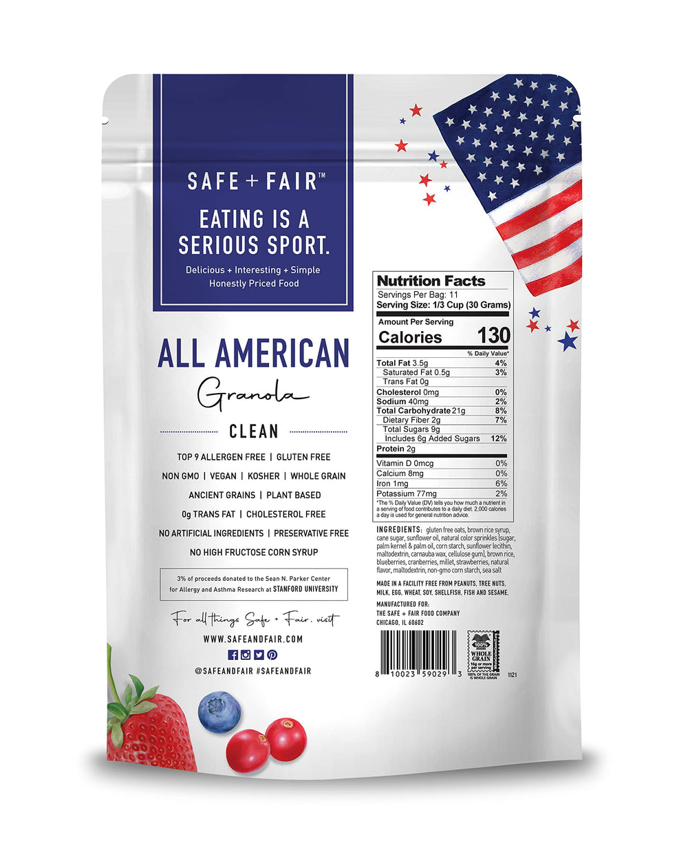 The Safe + Fair Food Company resealable zipper detail preserving freshness and easy storage