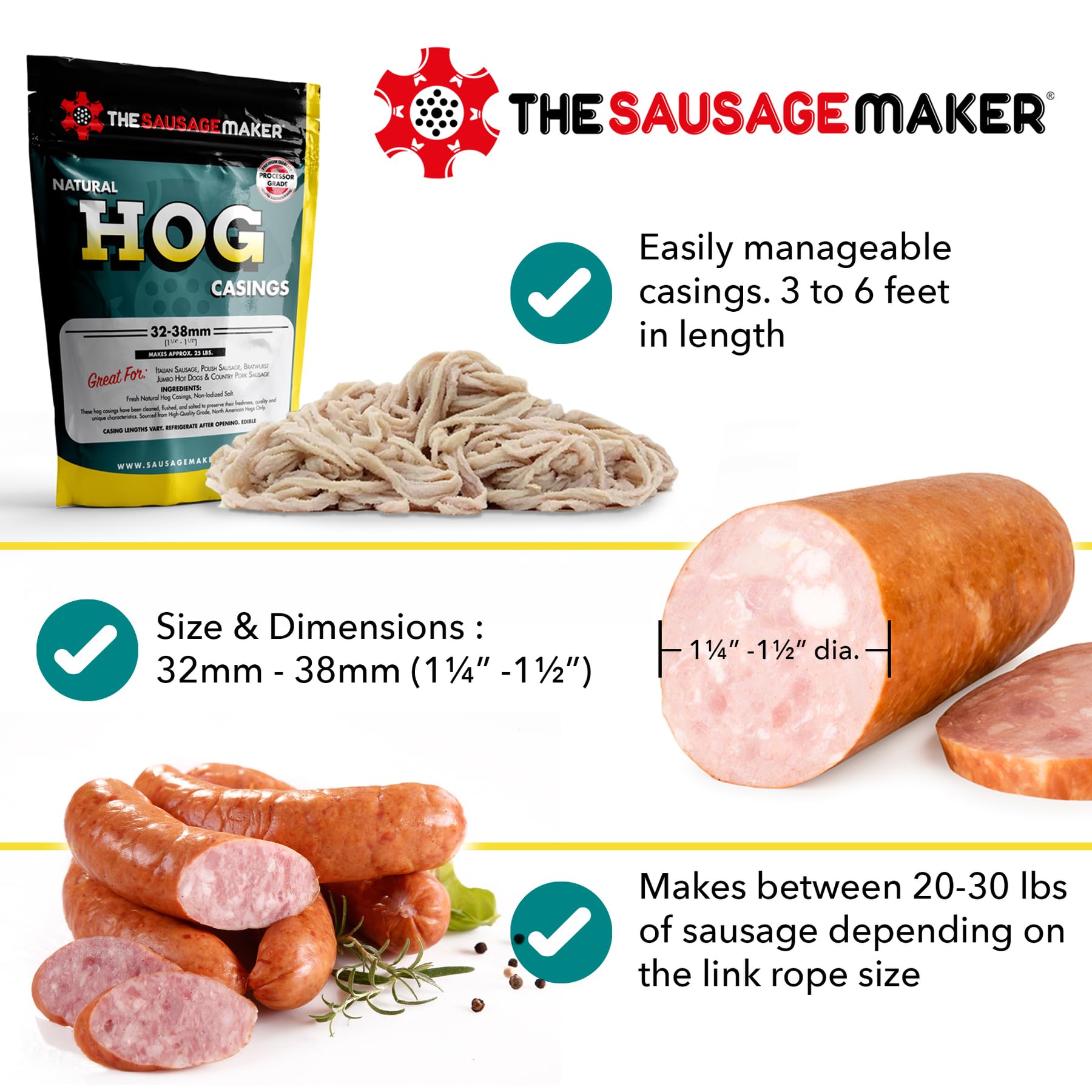 The Sausage Maker casing on a stuffer horn demonstrating smooth loading for less tearing