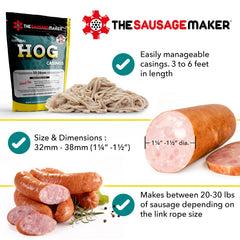 The Sausage Maker casing on a stuffer horn demonstrating smooth loading for less tearing
