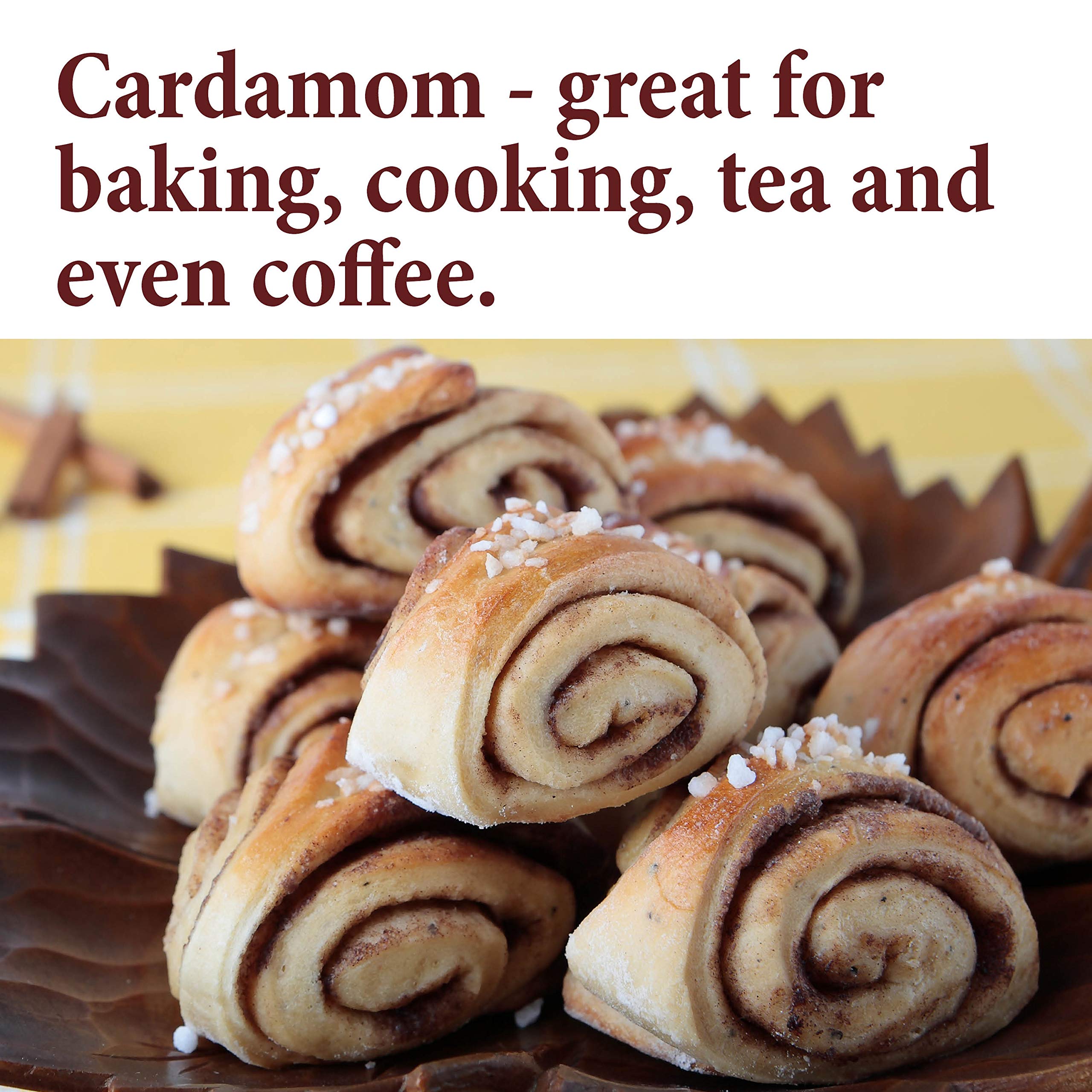 The Spice Way cardamom pods on wooden spoon illustrating easy measuring