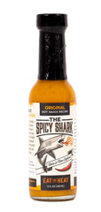 The Spicy Shark front packaging showing bottle and bold label for easy identification