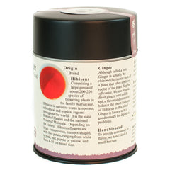 The Tao of Tea loose leaves close-up revealing hibiscus petals and ginger for vibrant flavor