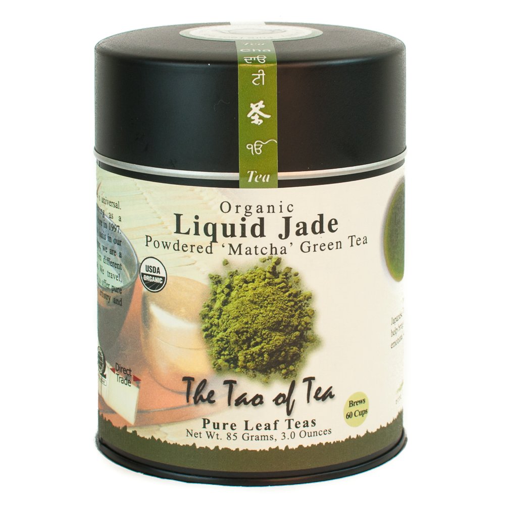 The Tao of Tea Liquid Jade front tin showing organic label and packaging benefit