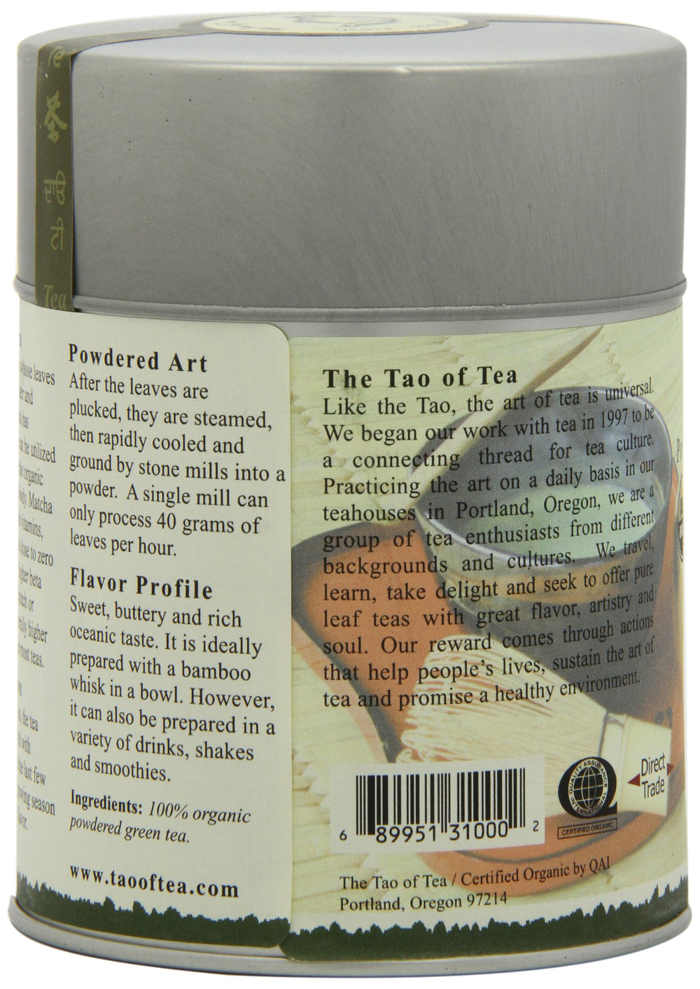 The Tao of Tea Liquid Jade matcha latte in glass demonstrating creamy versatility