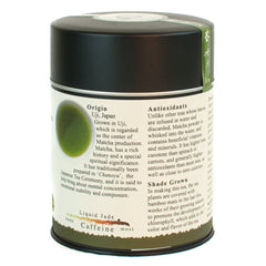 The Tao of Tea Liquid Jade open tin with vivid green powder for fresh flavor