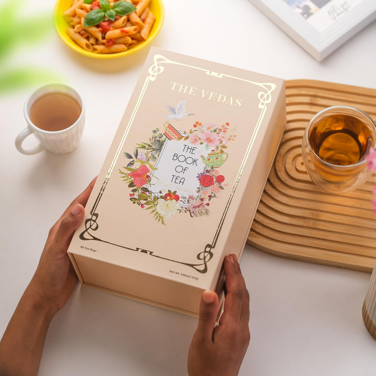 THE VEDAS front box packaging showing variety and premium gift appeal