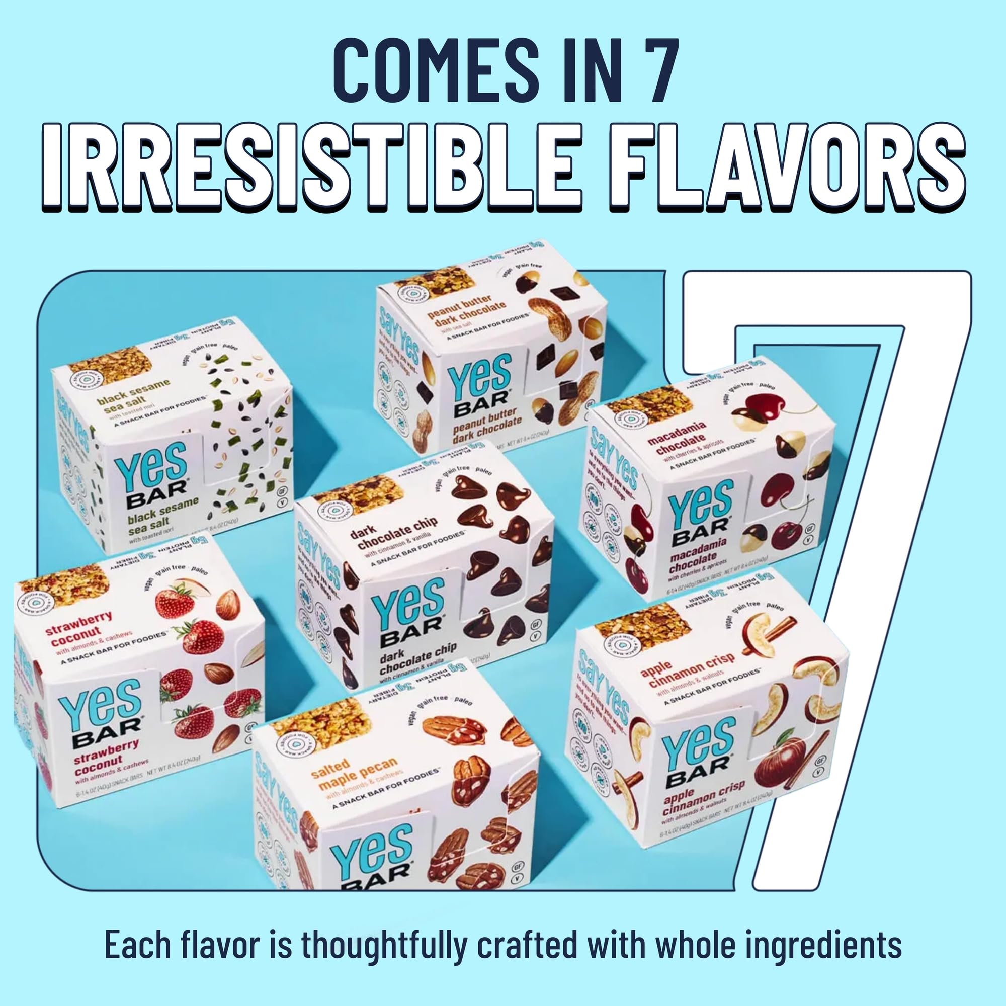 Product label showing The YES Bar non-UFP certification and ingredients