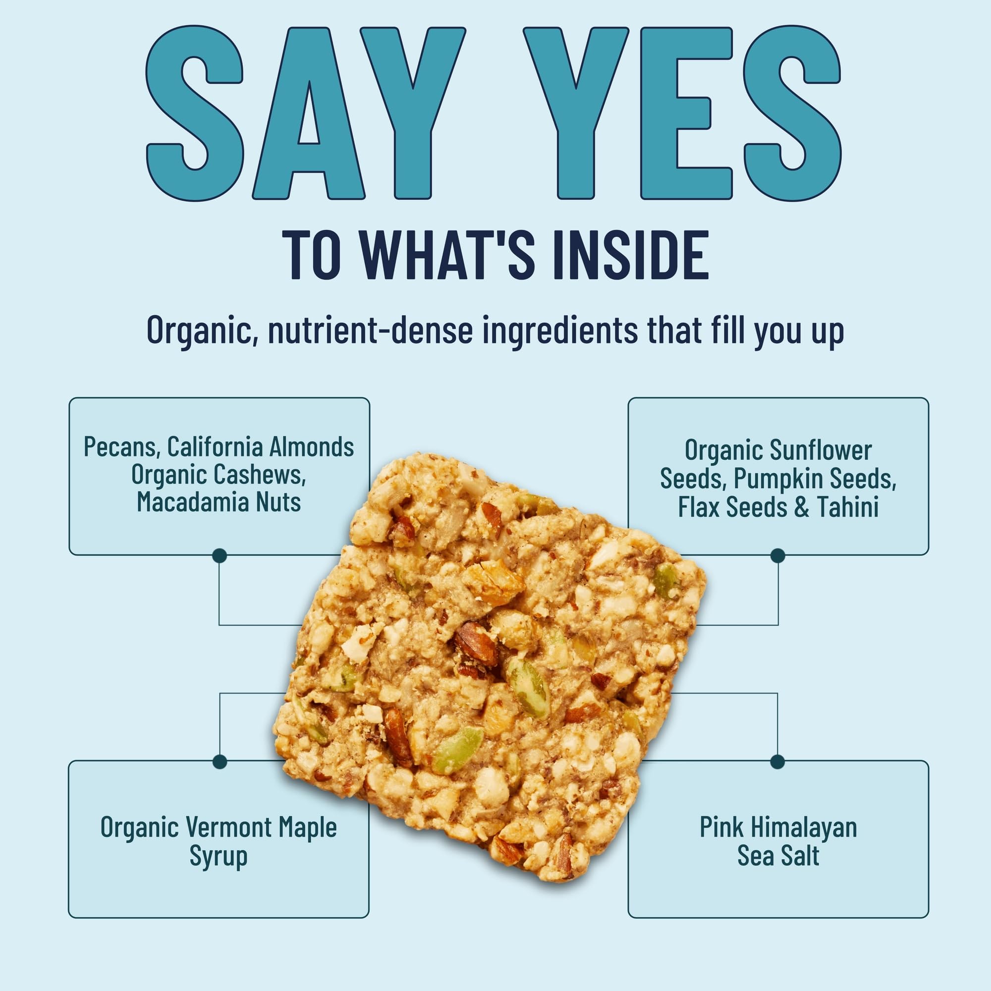 The YES Bar in a backpack illustrating convenient on-the-go snacking