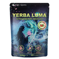 THEANECHO front packaging showcasing strawberry matcha benefits and convenient servings