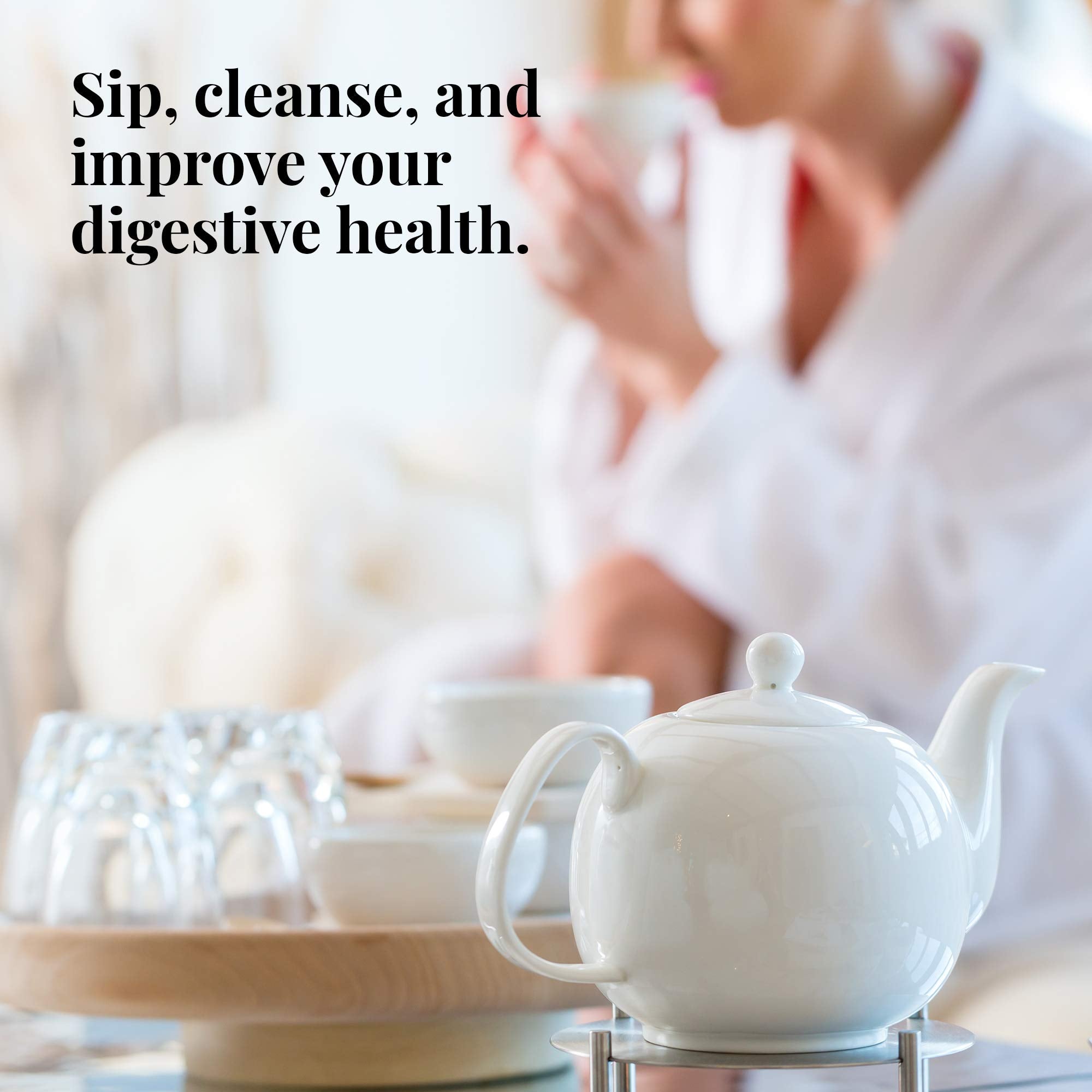 The Republic of Tea tea bag closeup highlighting pure ingredients and convenience