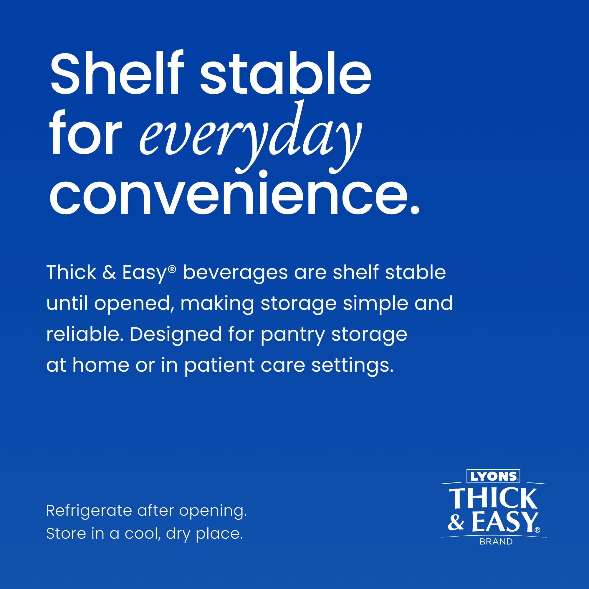 Thick & Easy used in care setting showing easy distribution and convenience