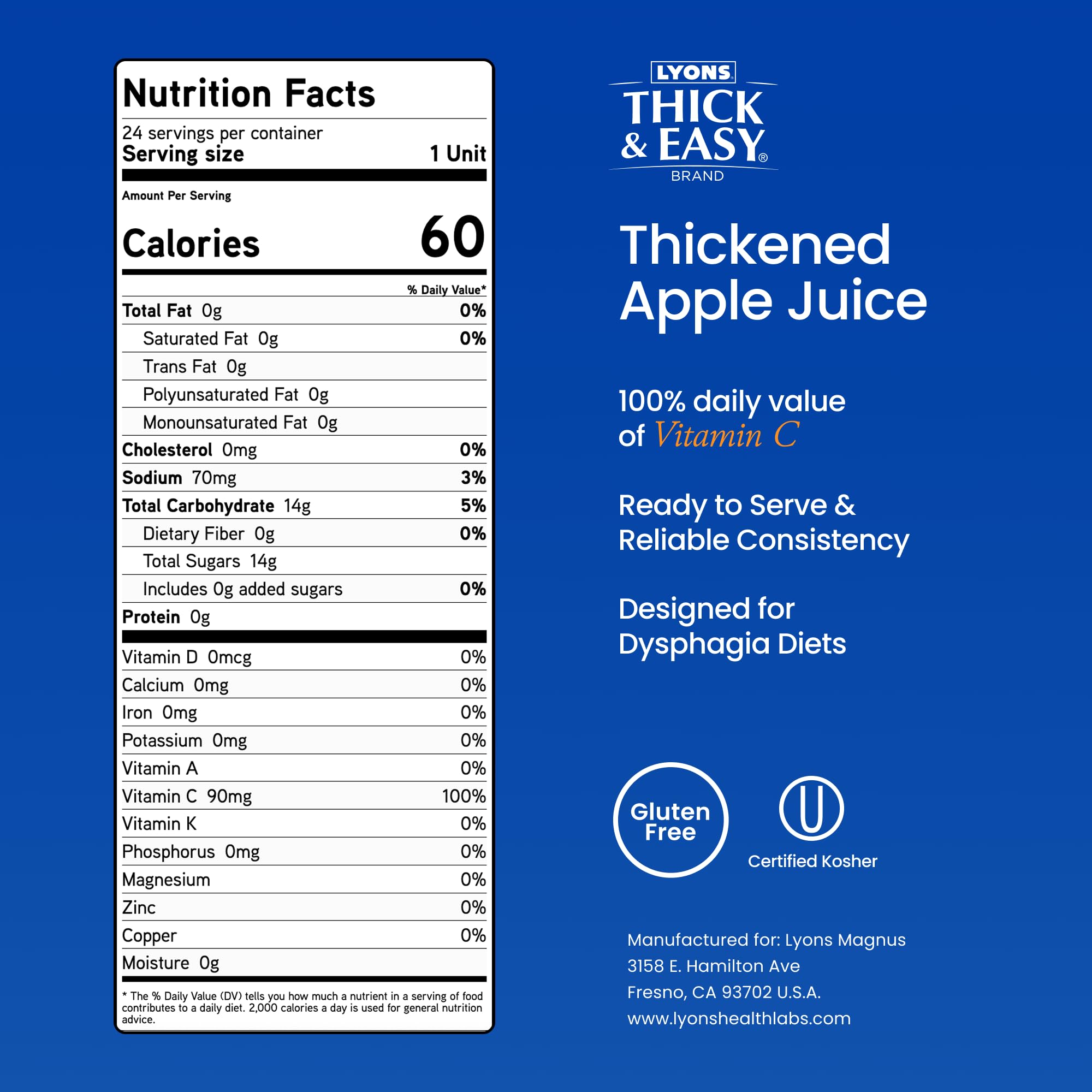 Thick & Easy label close-up showing ingredients and IDDSI Level