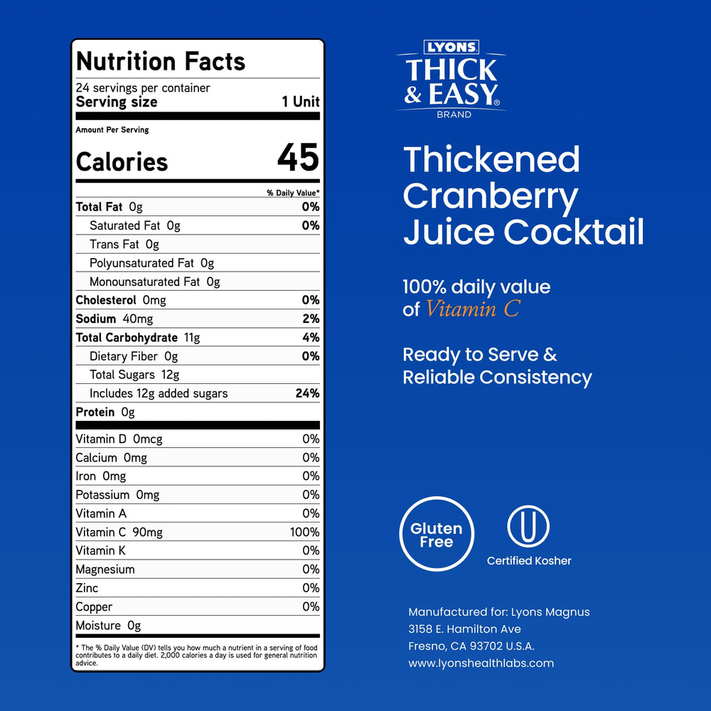 Thick & Easy cup being served to an older adult for safe swallowing support