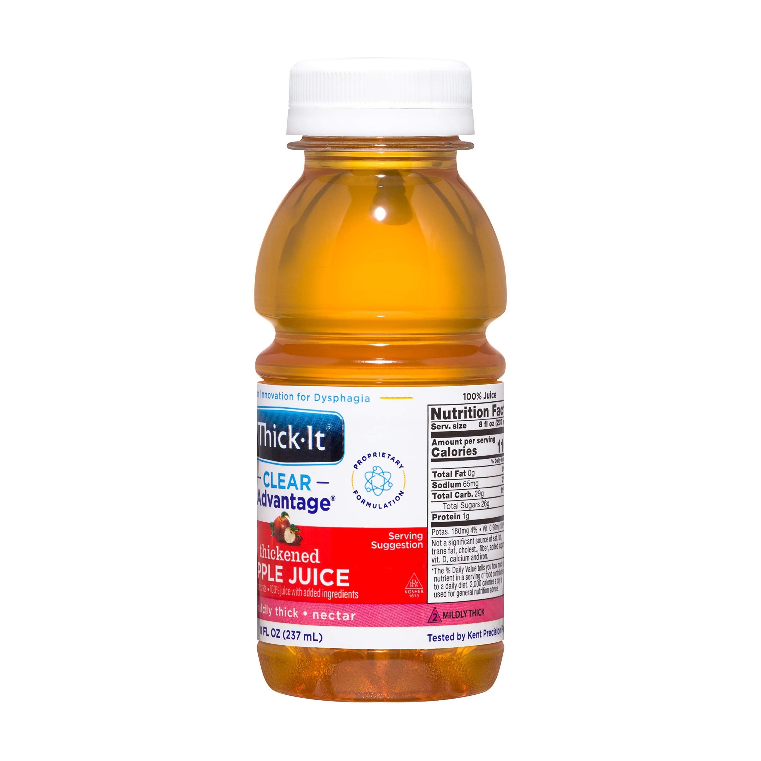 Thick-It bottle held in hand showing portable 8 oz size for on-the-go use