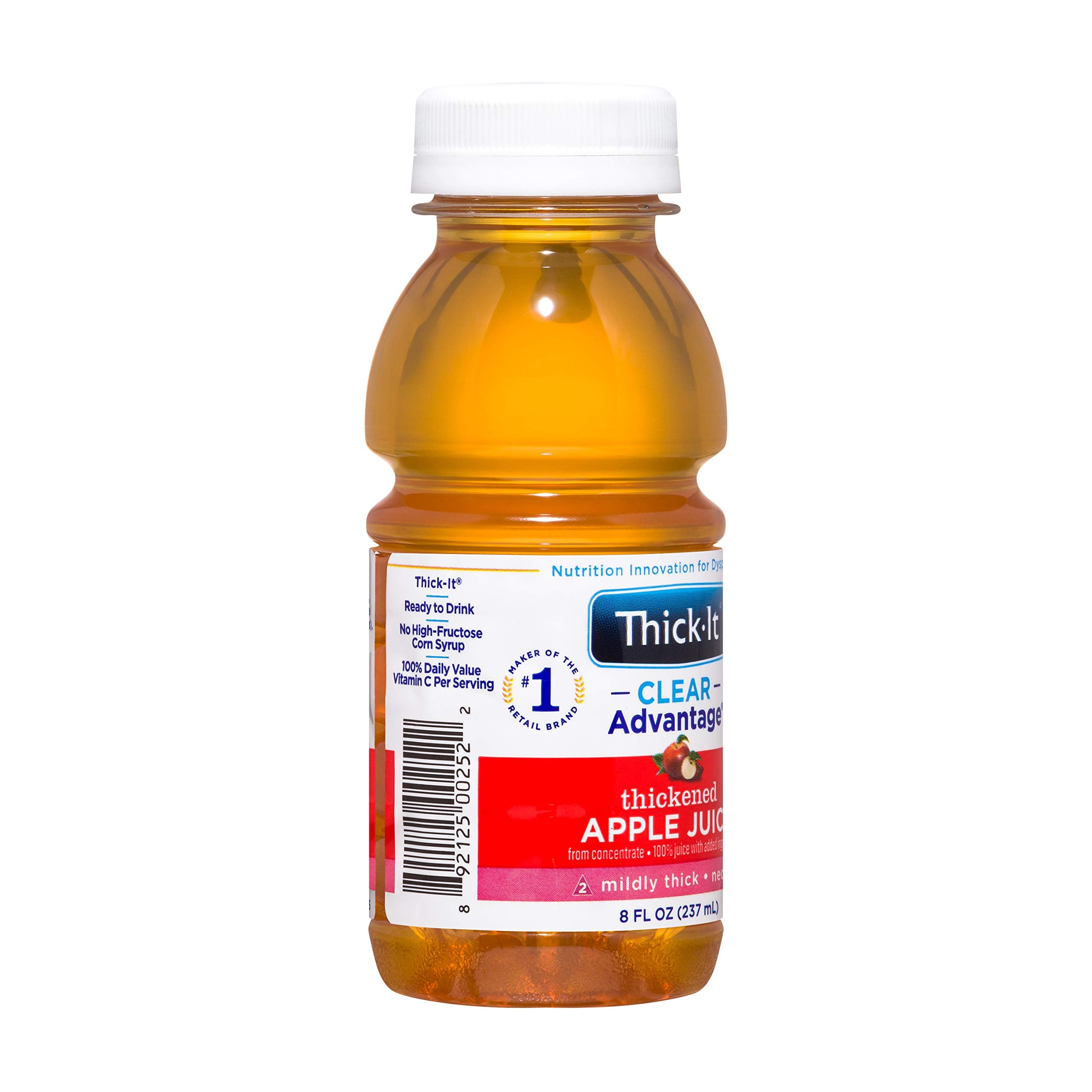 Thick-It apple juice poured over ice showing refreshing serve options