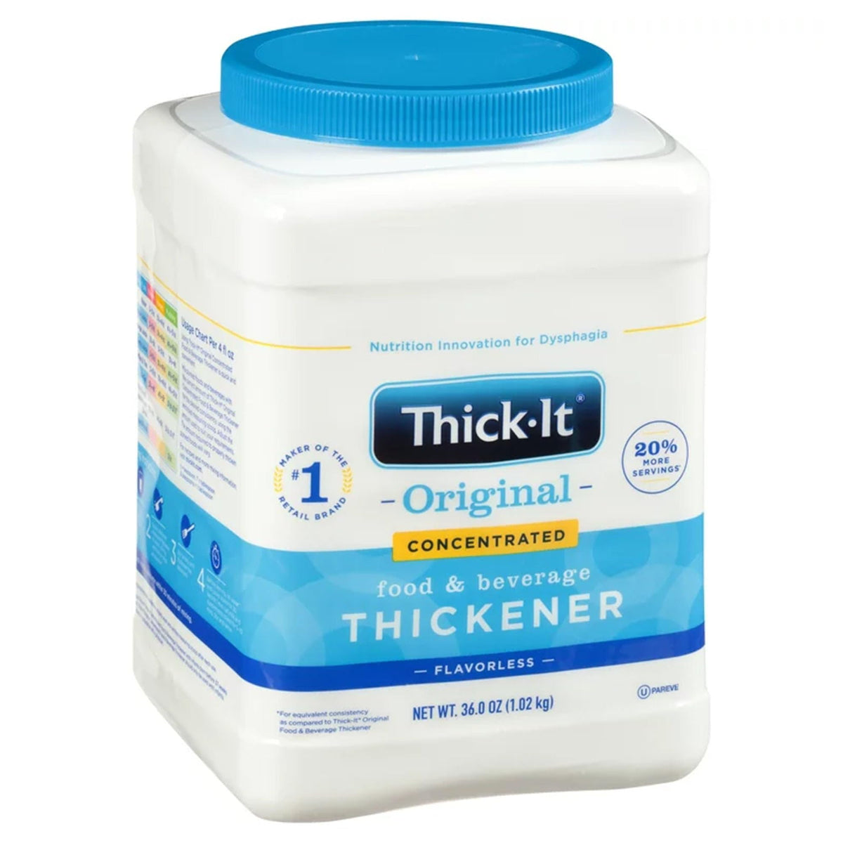 Thick-It canister front label showing brand and product for clear identification and ease of use