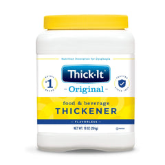 Thick-It canister front view showing product and label, convenient packaging benefit