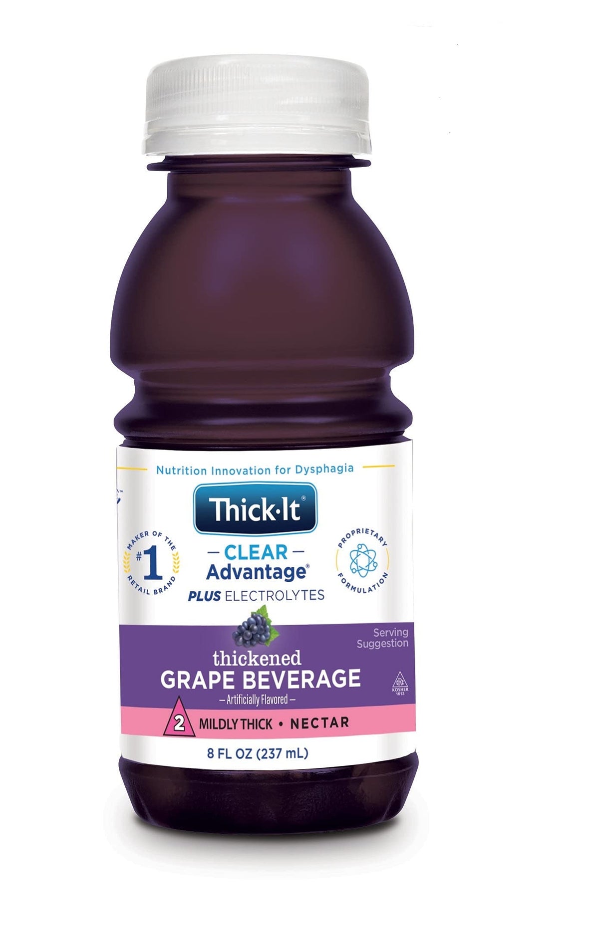 Thick-It front packaging of grape bottles showing convenience and clear labeling