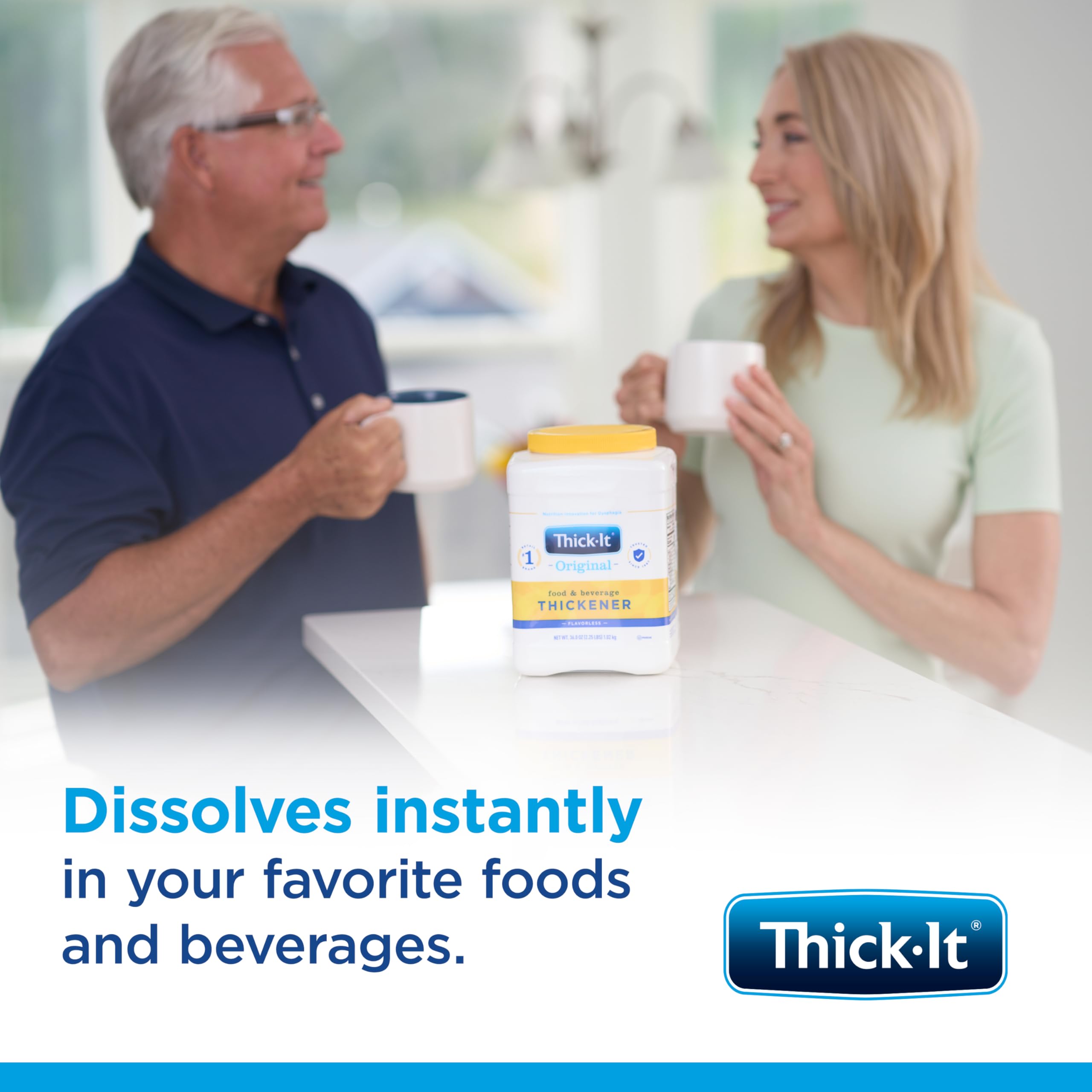 Creamy soup thickened with Thick-It showing smooth consistency and safer swallowing