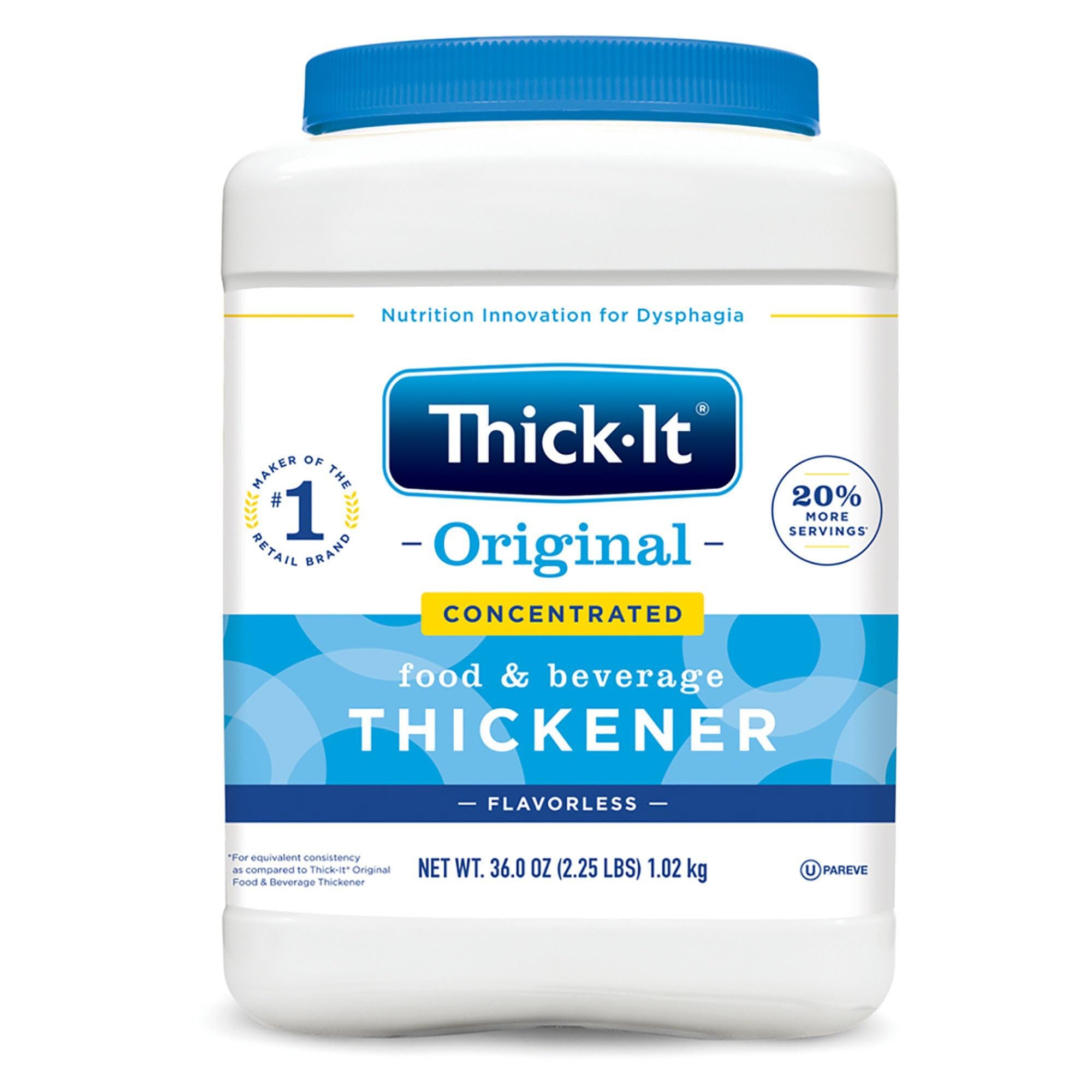 Close-up of Thick-It powder texture demonstrating fine granules and quick-mixing benefit