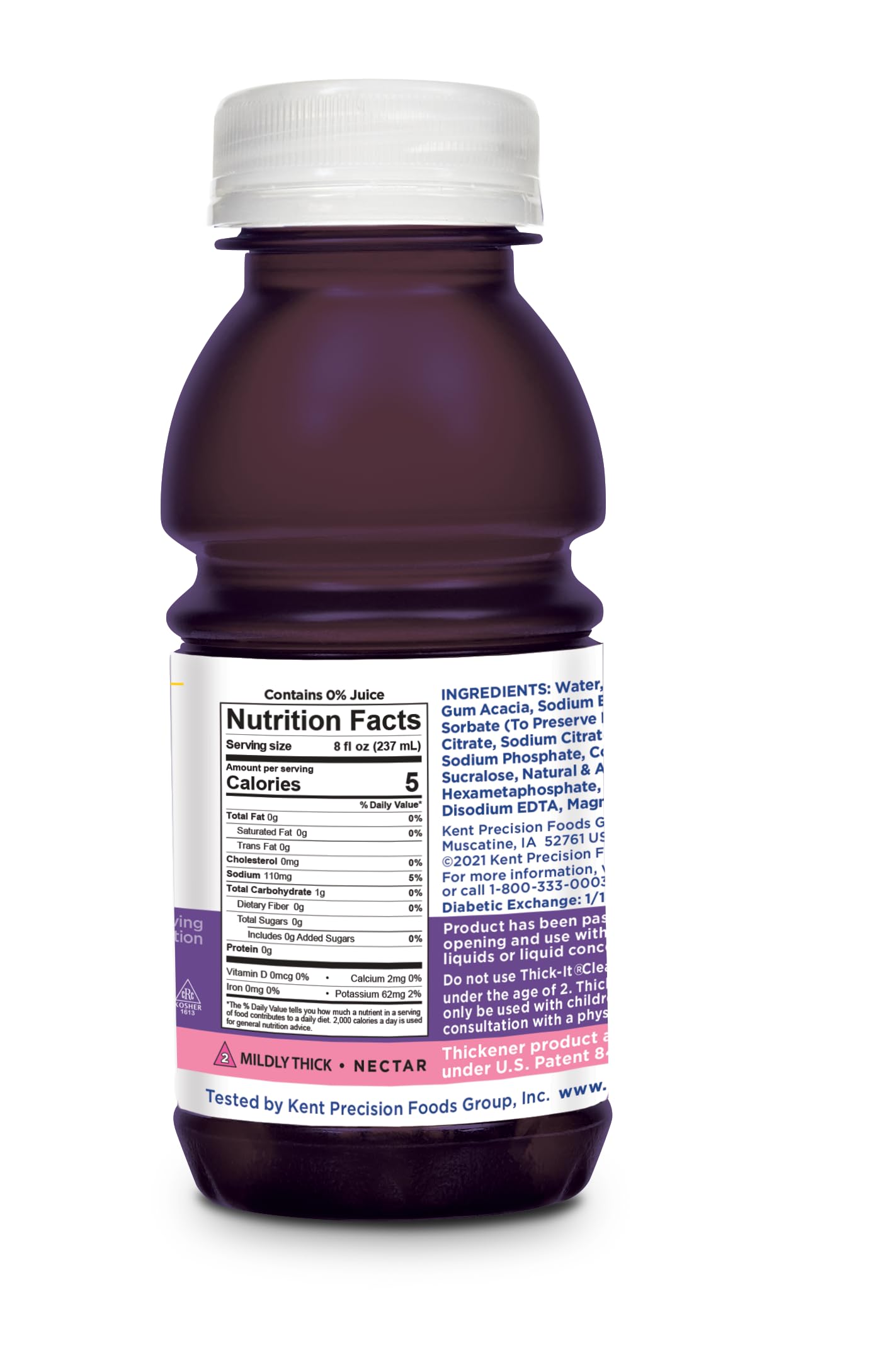 Thick-It resealable cap detail illustrating spill reduction and portability