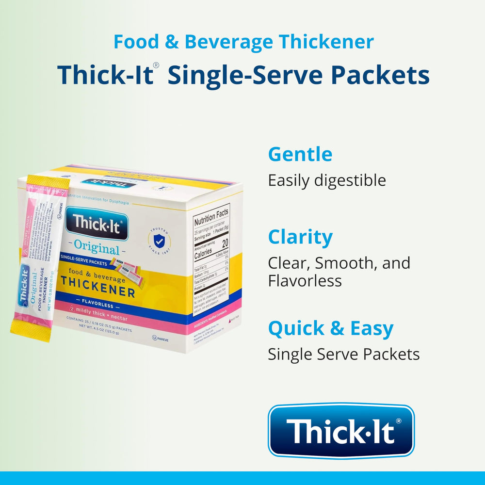 Thick-It single 5g packet close-up for quick, measured thickening