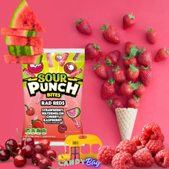 Think Candy opened bag spilling assorted punch straws to show color variety and chewiness