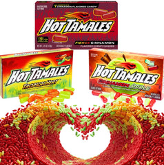 Think Candy Hot Tamales candy close-up highlighting chewy texture and spicy coating