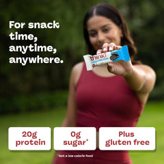 think! bar in hand to indicate real-life size and easy grab-and-go portion