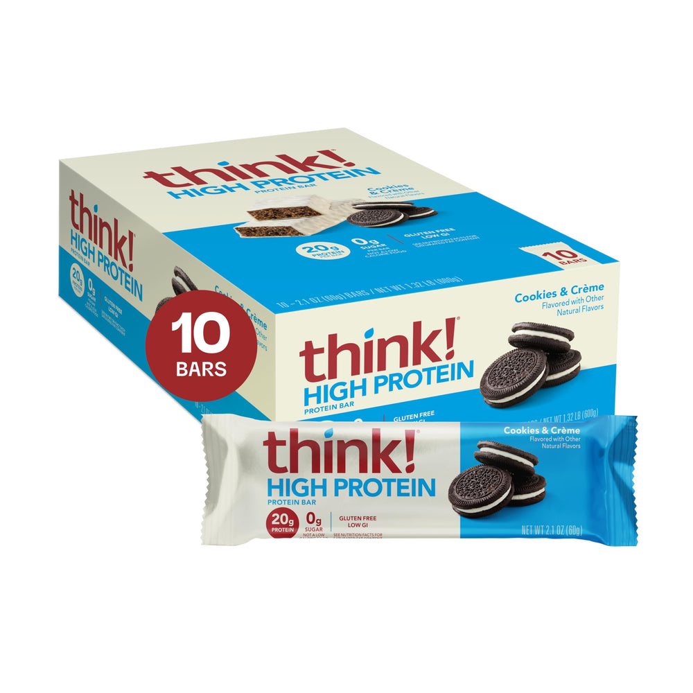 think! front packaging showing 10-count box and product branding benefit convenience