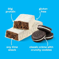 think! close-up of cookie crunch and creamy coating showcasing indulgent texture