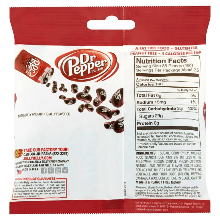 Think FWD hand holding handful of Dr. Pepper jelly beans, demonstrates portion size portability