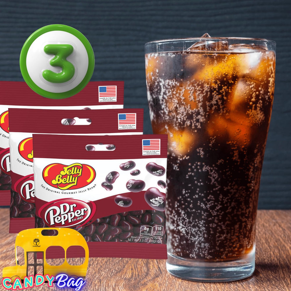 Think FWD Candy ZipBag with Dr. Pepper jelly beans ready to carry, keeps snacks fresh