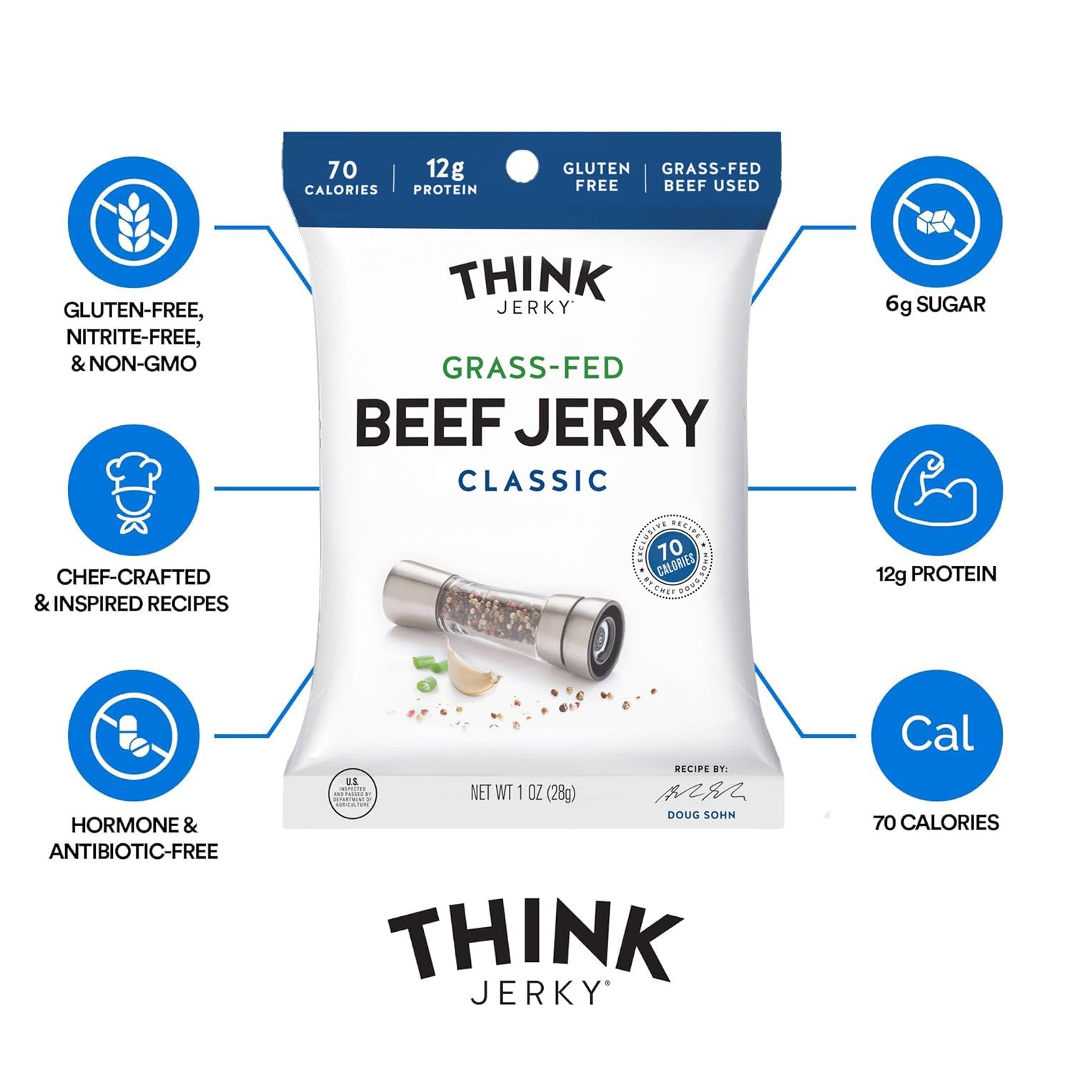 Think Jerky close-up of jerky texture highlighting tender chew benefit