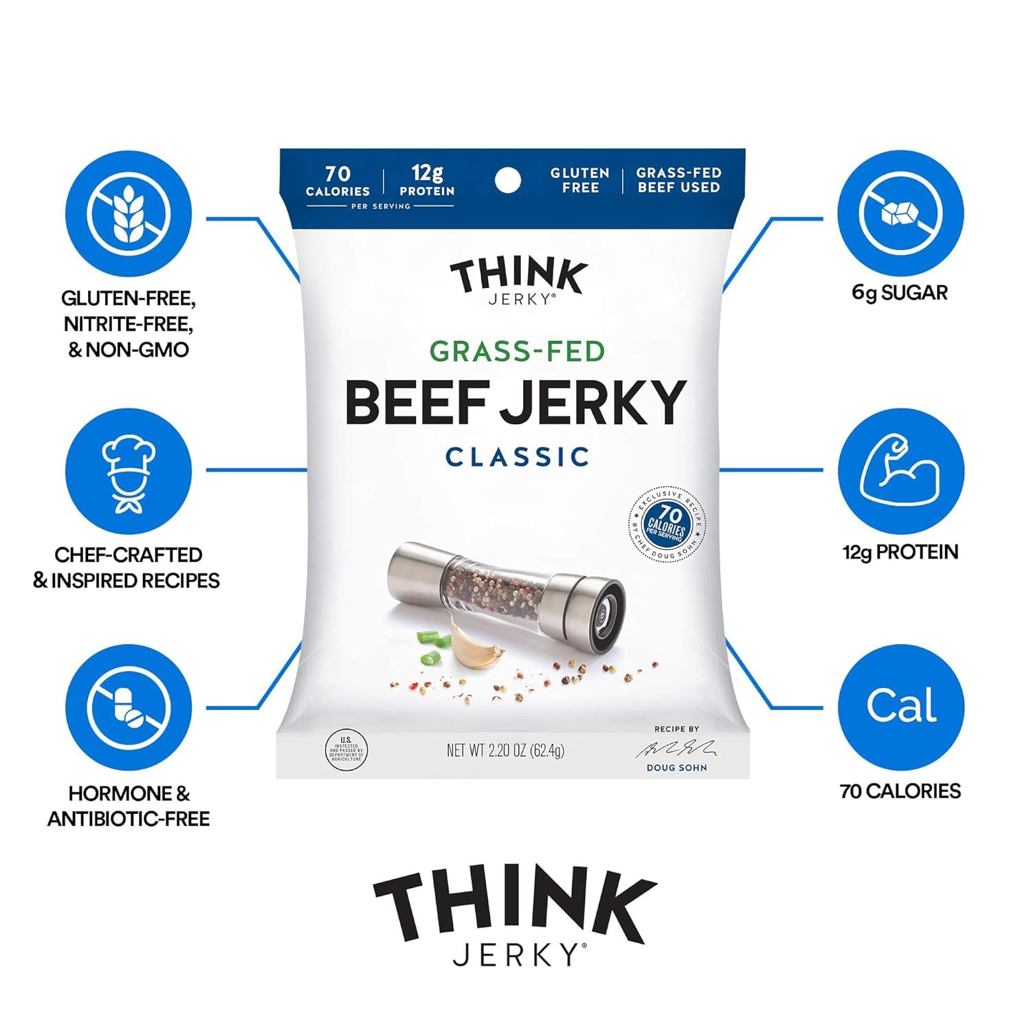 Think Jerky close-up of beef strips highlighting rich color and meaty flavor