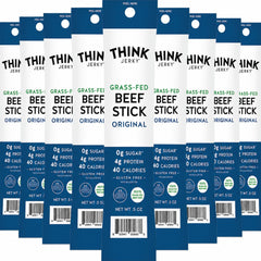 Think Jerky front packaging showing 20-pack and clean ingredient benefits