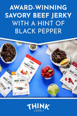 Think Jerky nutritional label detail showing high protein and clean facts