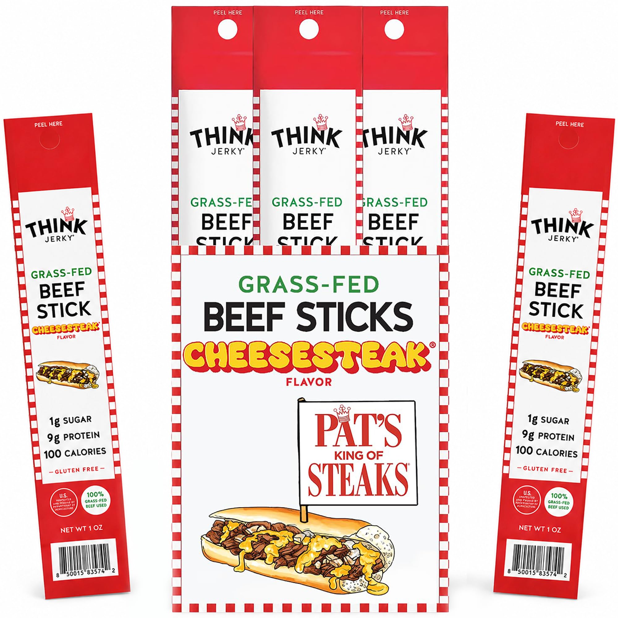 Think Jerky front packaging showing limited edition Pat's collaboration and bold branding benefit convenience