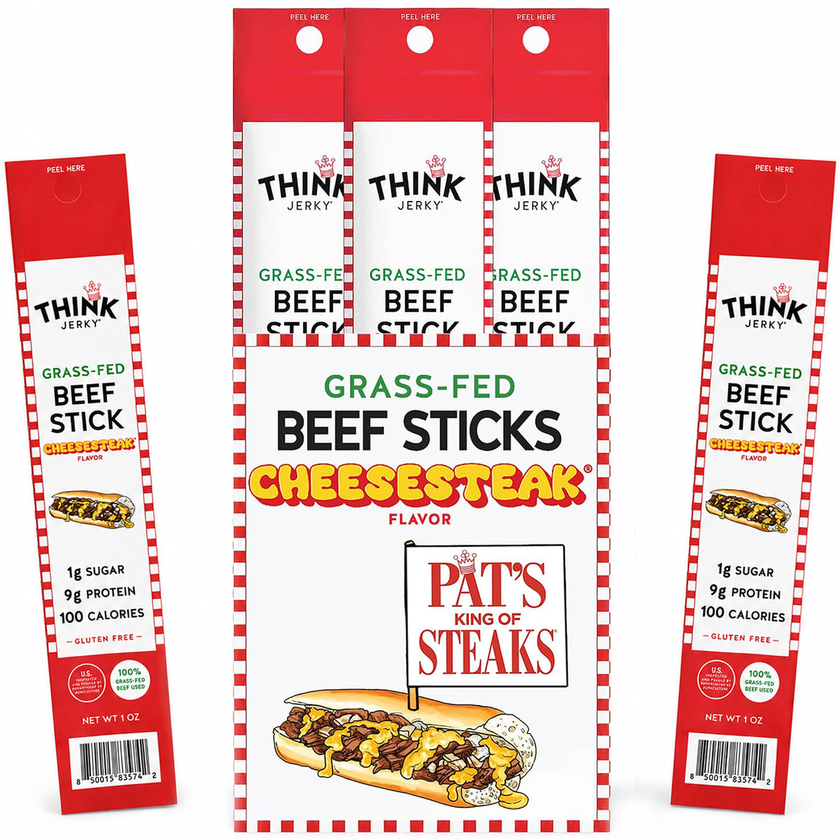 Think Jerky front packaging showing limited edition Pat's collaboration and bold branding benefit convenience