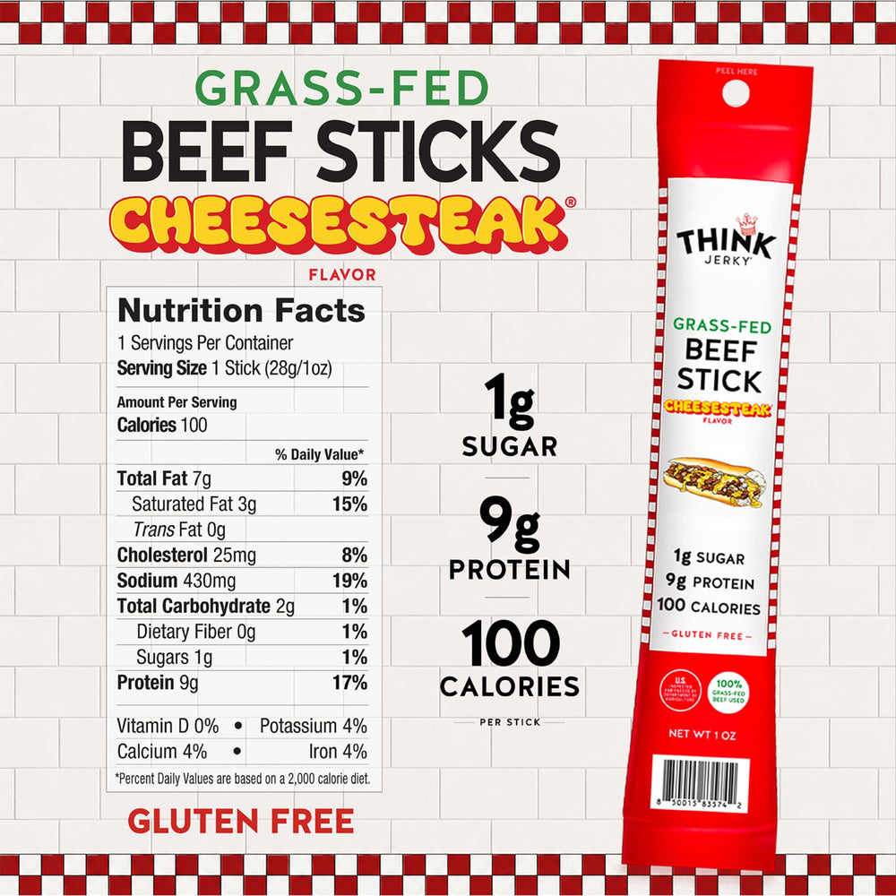 Think Jerky open stick texture showing grain of grass-fed beef and tender bite quality